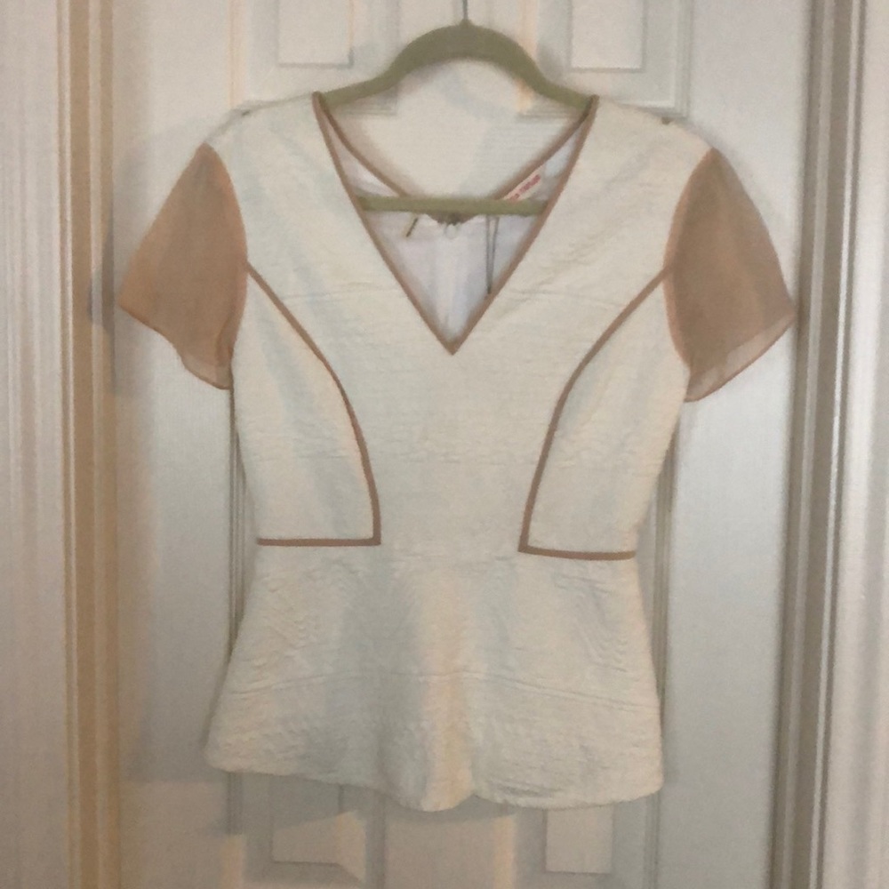 Rebecca Taylor White with Pink Accent Shirt